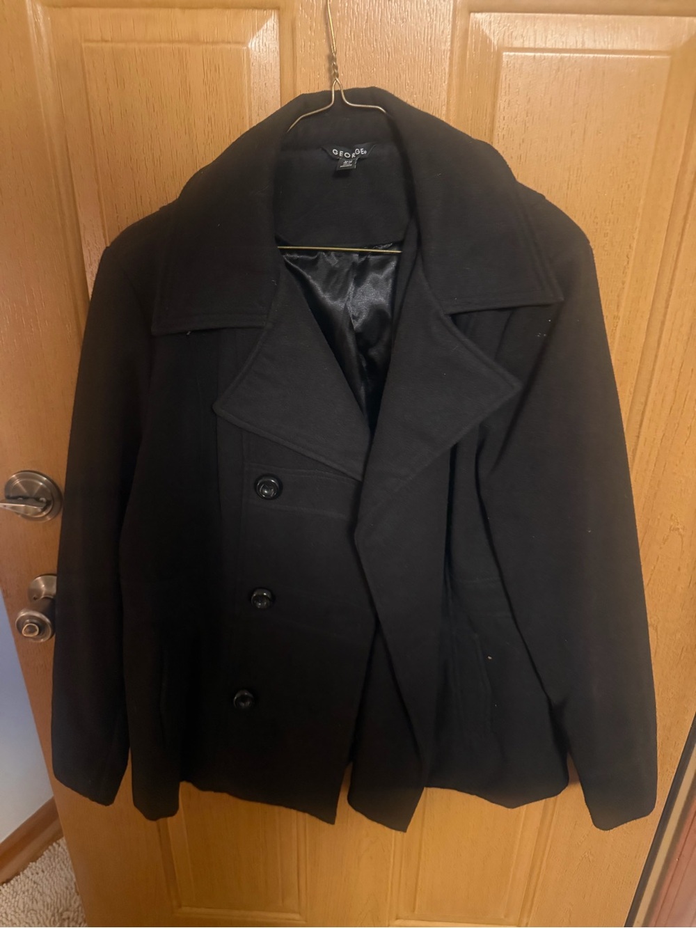 George Black Double-Breasted Pea Coat